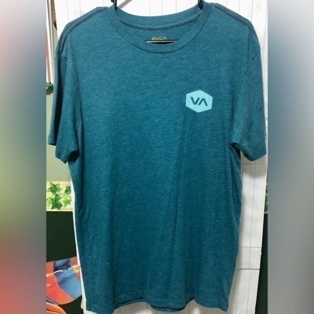 ♈️RVCA Vintage Fit dark teal cotton blend short sleeve T-shirt